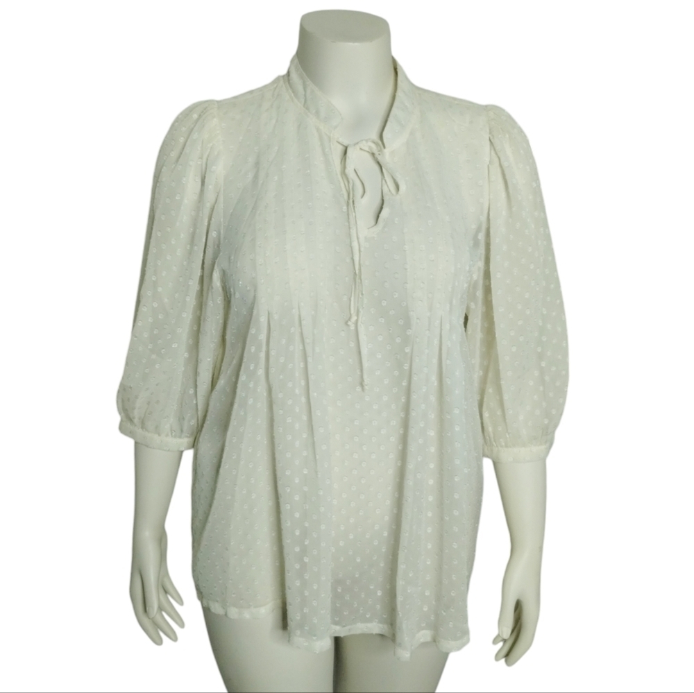 Daniel Rainn Sheer ¾ Sleeve Boho Peasant Cottagecore Dainty Romantic Size M